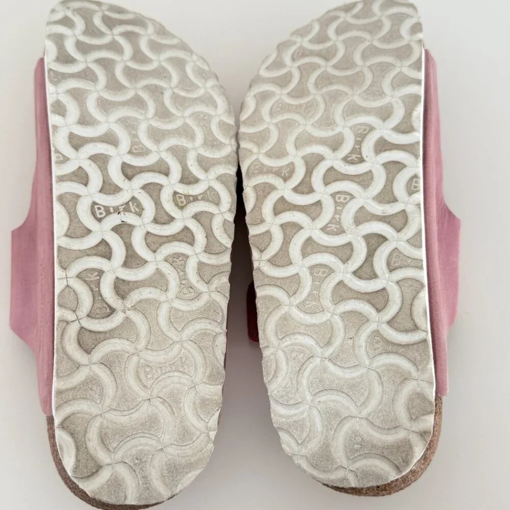 BIRKENSTOCK Women's Arizona Big Buckle Slide on Sandal Pink Silver Size 7 - Picture 3 of 5